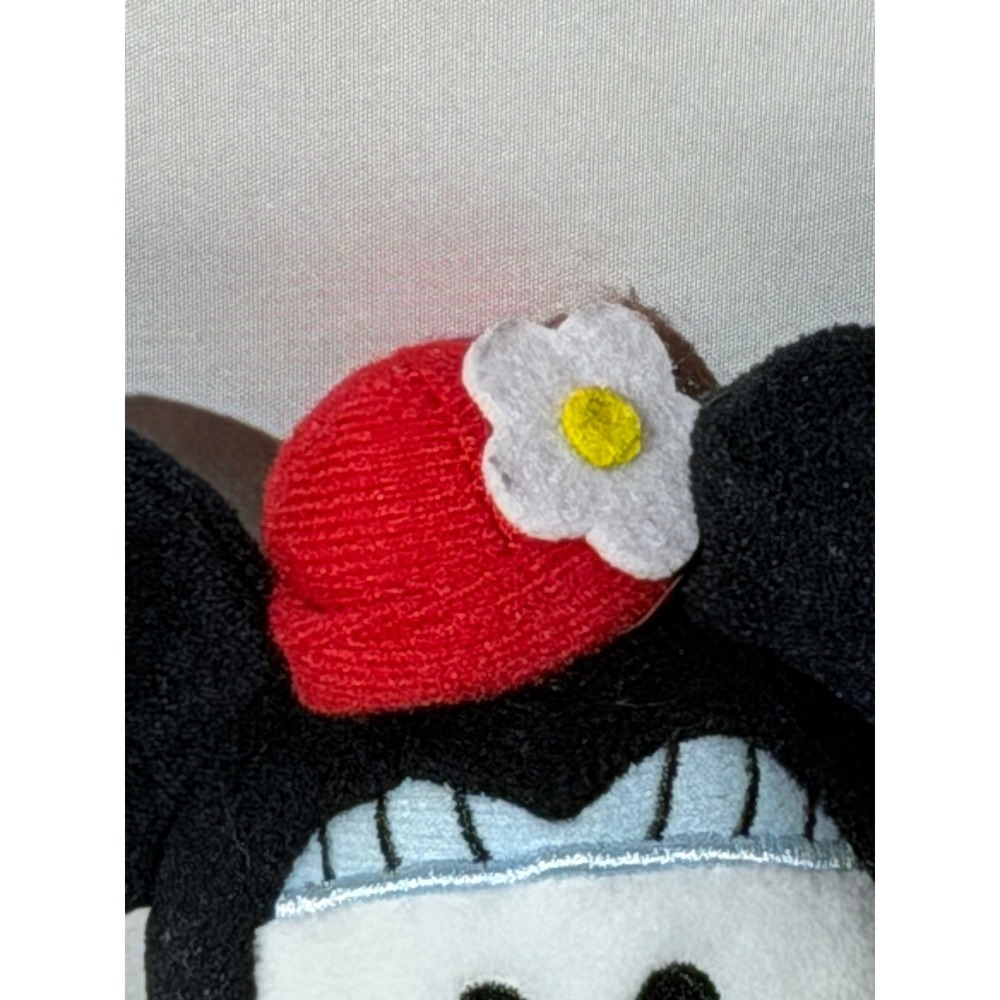 Disney Minnie Mouse Plush Stuffed Animal Blue Polka Dot Skirt Red Daisy Hat 8in - Picture 3 of 12